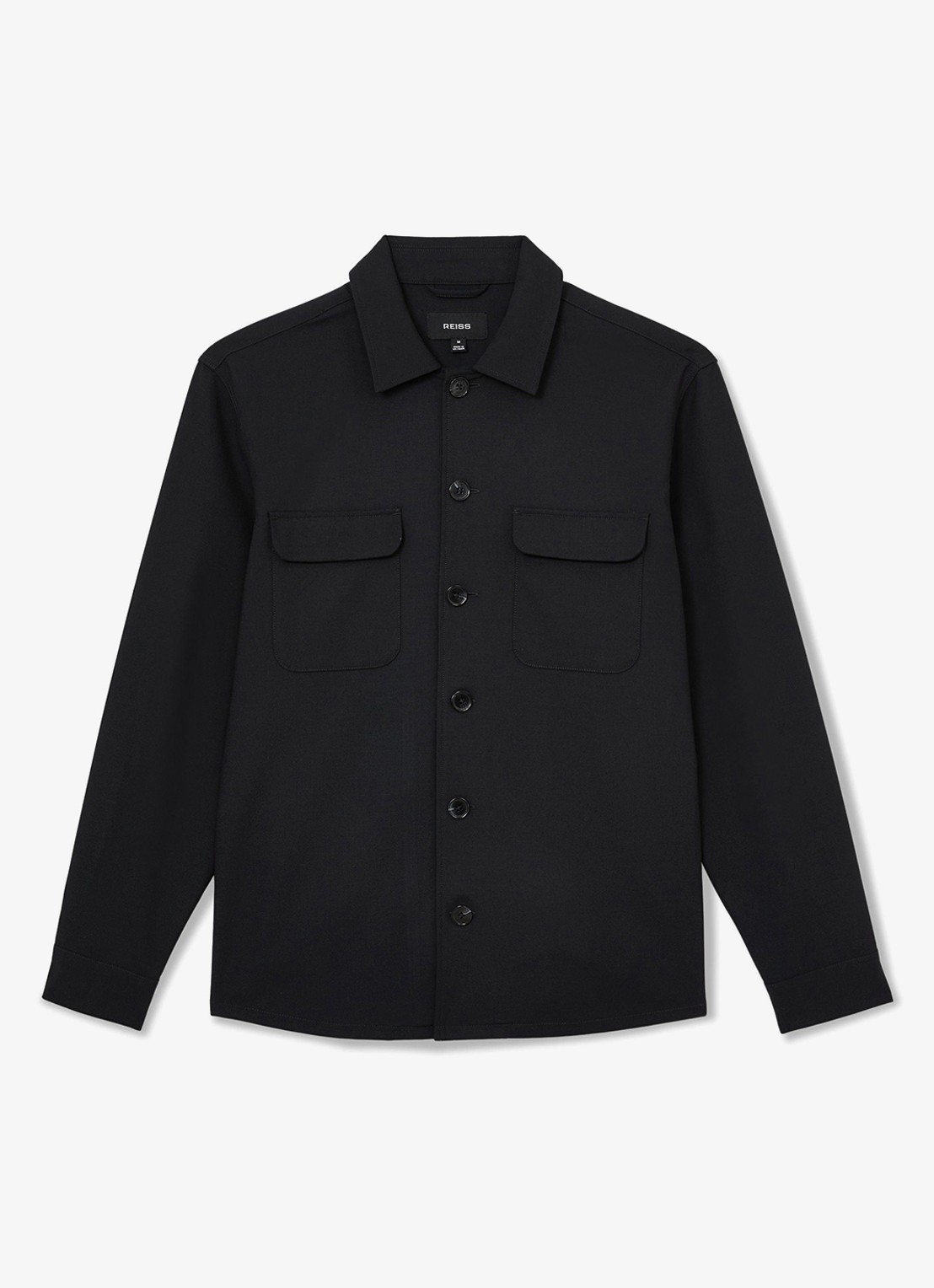 Reiss Regular fit overshirt met borstzak - voorkant 6 navy / blauw