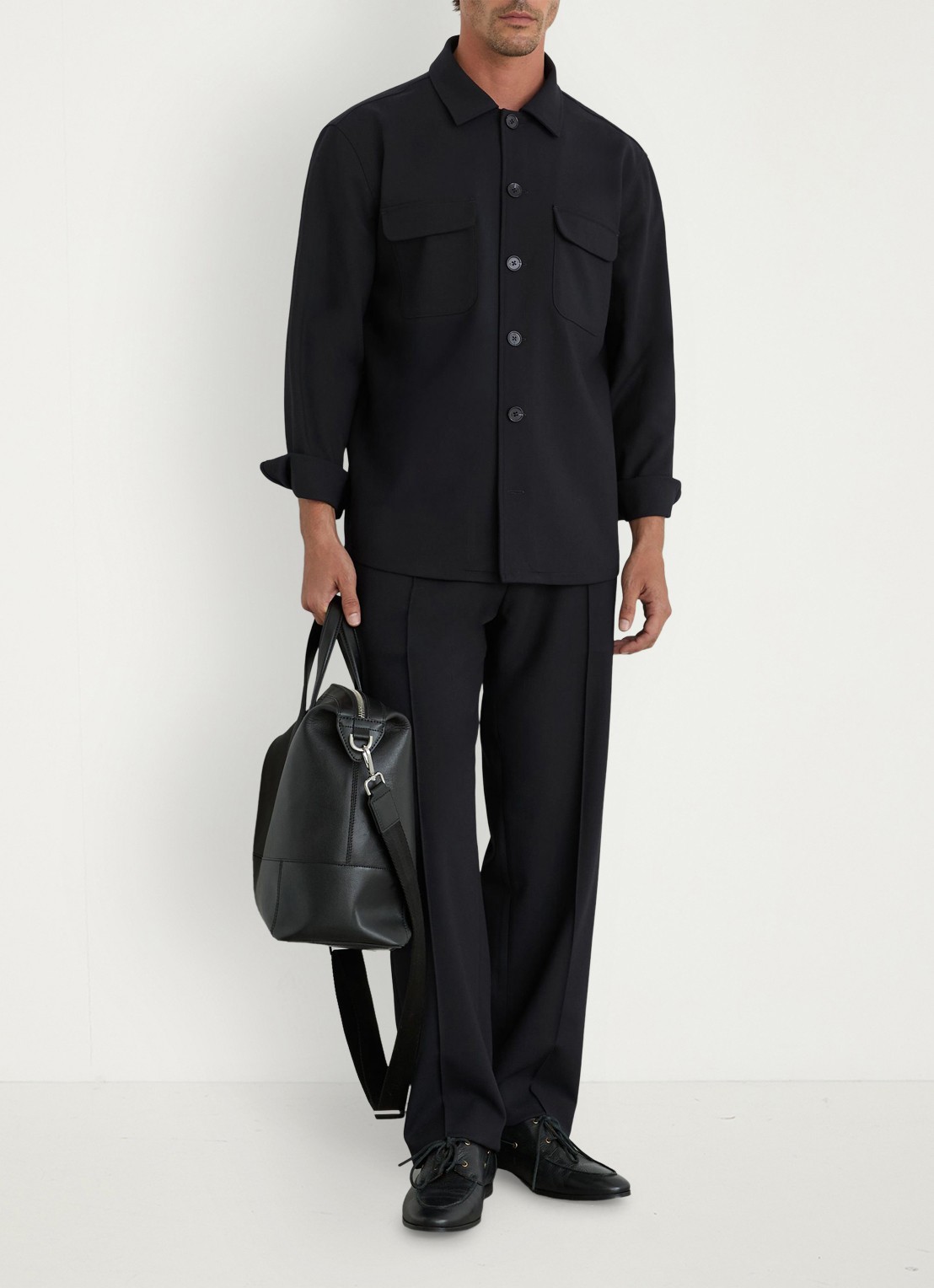 Reiss Regular fit overshirt met borstzak - voorkant 7 navy / blauw