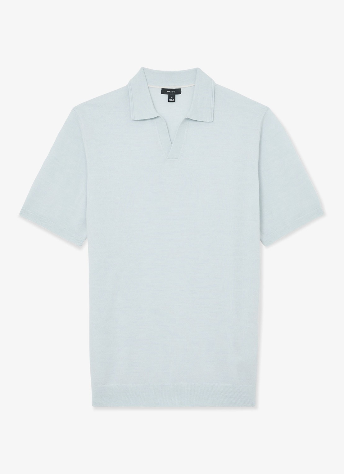 Reiss Regular fit polo met gemêleerd dessin - voorkant 2 aquatic blue / lichtblauw