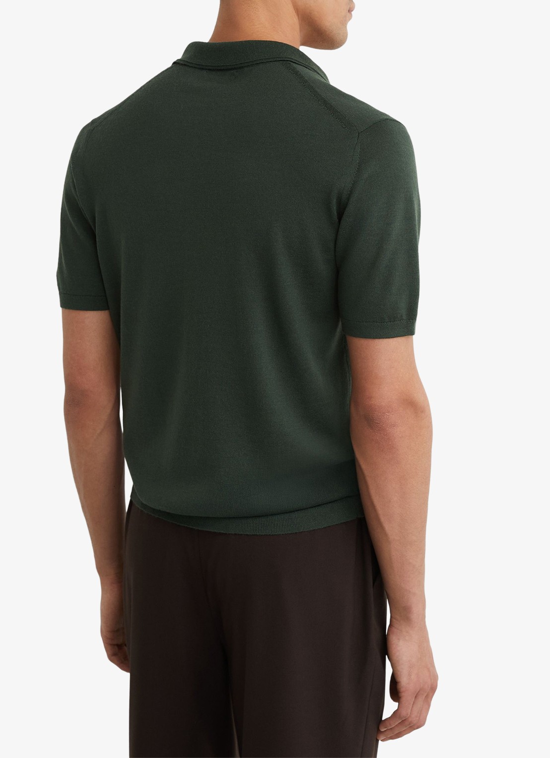 Reiss Regular fit polo met gemêleerd dessin - achterkant 5 dark green / groen