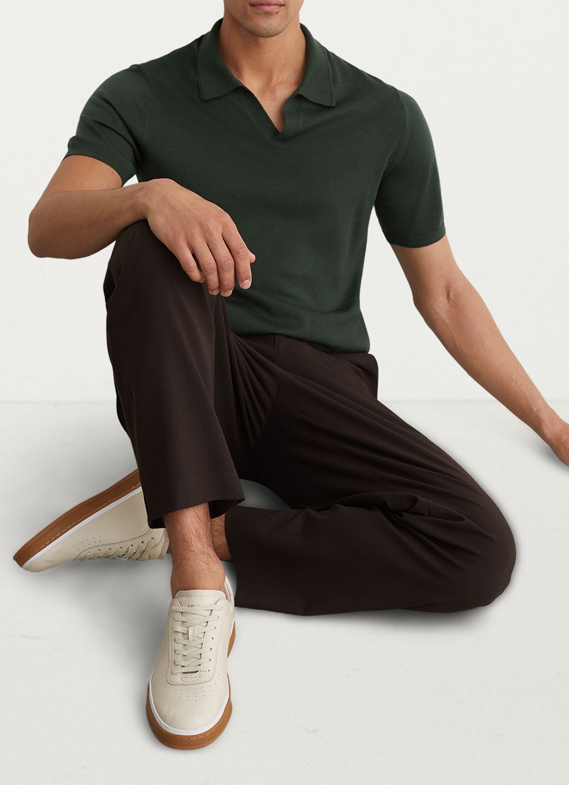 Reiss Regular fit polo met gemêleerd dessin - detail 3 dark green / groen