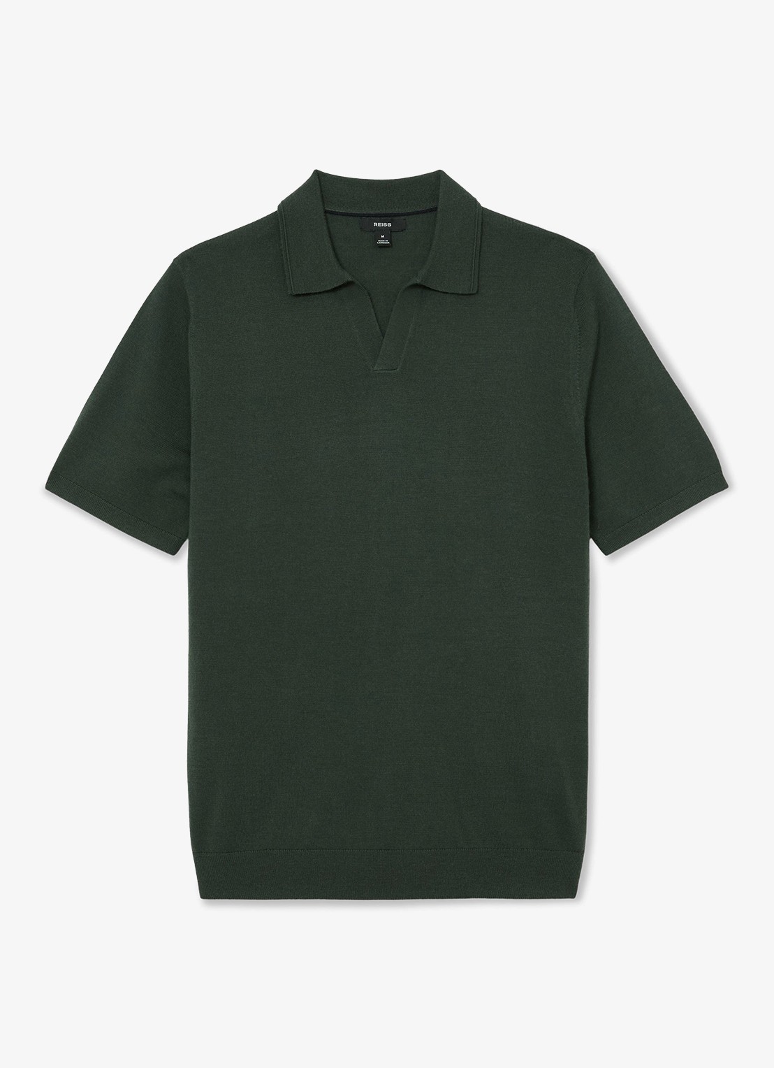 Reiss Regular fit polo met gemêleerd dessin - voorkant 6 dark green / groen