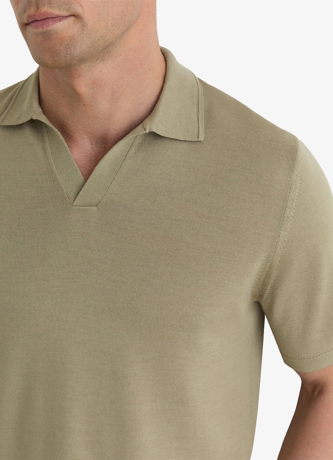Reiss Regular fit polo met gemêleerd dessin - detail 4 soft olive green / groen