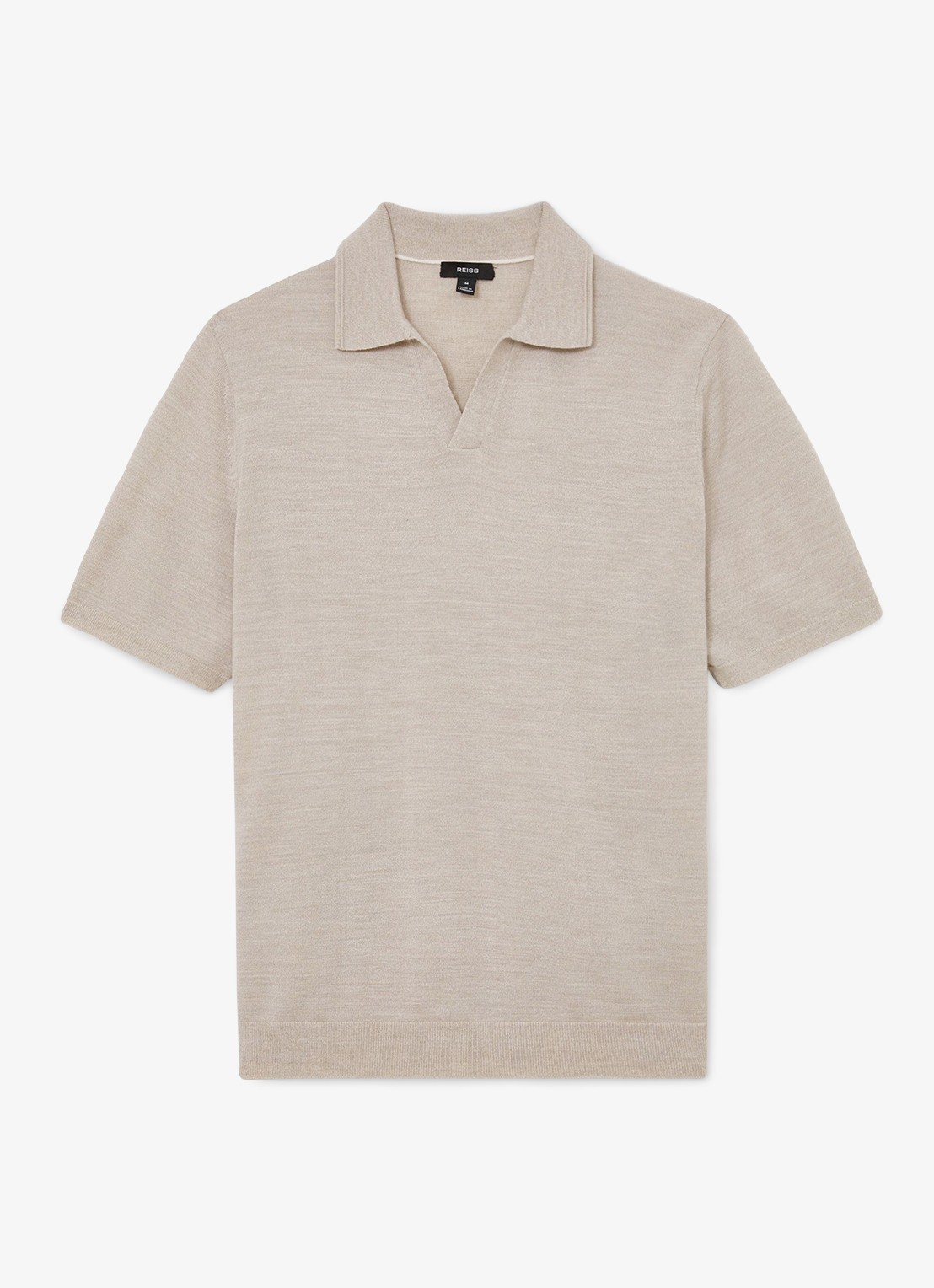 Reiss Regular fit polo met gemêleerd dessin - voorkant 2 beige