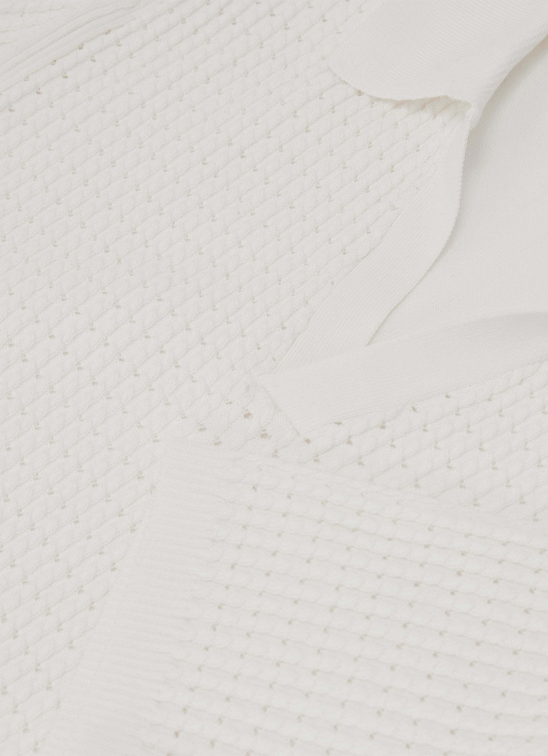 Reiss Regular fit polo met opengewerkt dessin - detail 5 wit