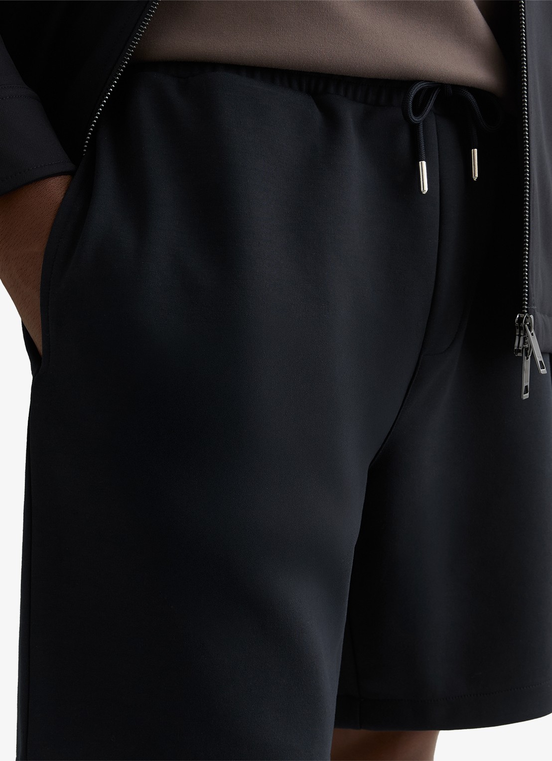 Reiss Reid straight fit korte broek met steekzakken - detail 3 donkerblauw