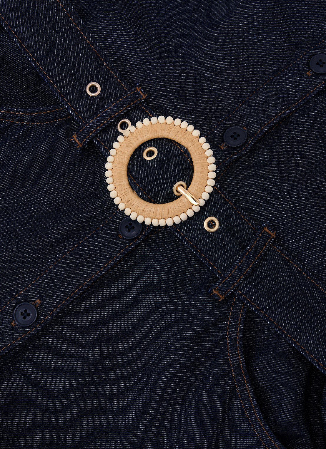Reiss Remi midi blousejurk met ceintuur - detail 7 donkerblauw