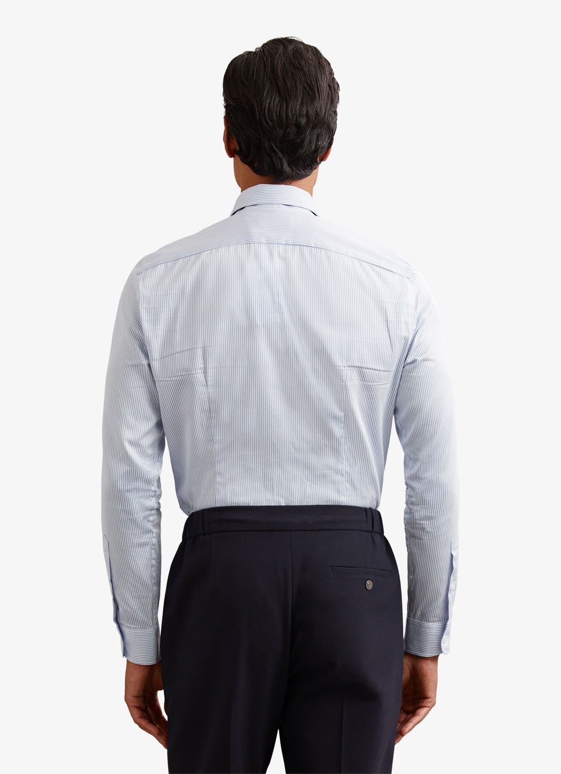 Reiss Remote regular fit overhemd met streepprint - achterkant lichtblauw