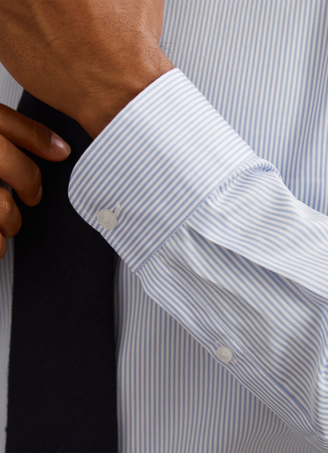 Reiss Remote regular fit overhemd met streepprint - detail 6 lichtblauw