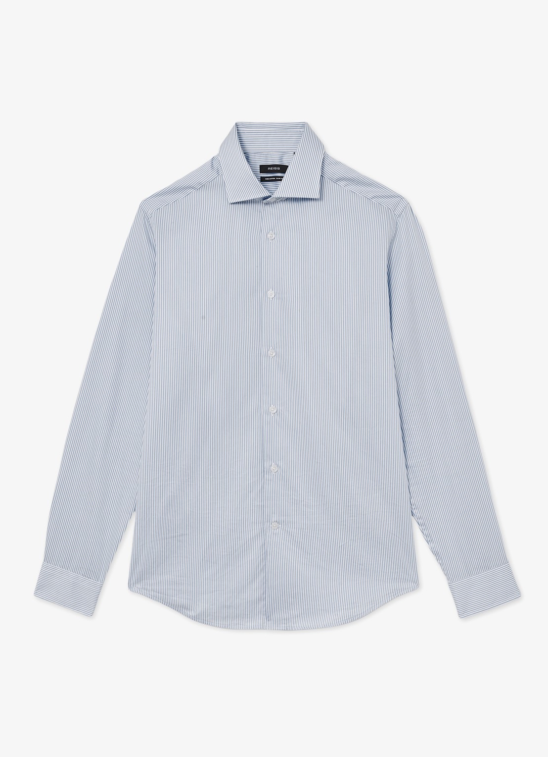Reiss Remote regular fit overhemd met streepprint - voorkant 2 lichtblauw
