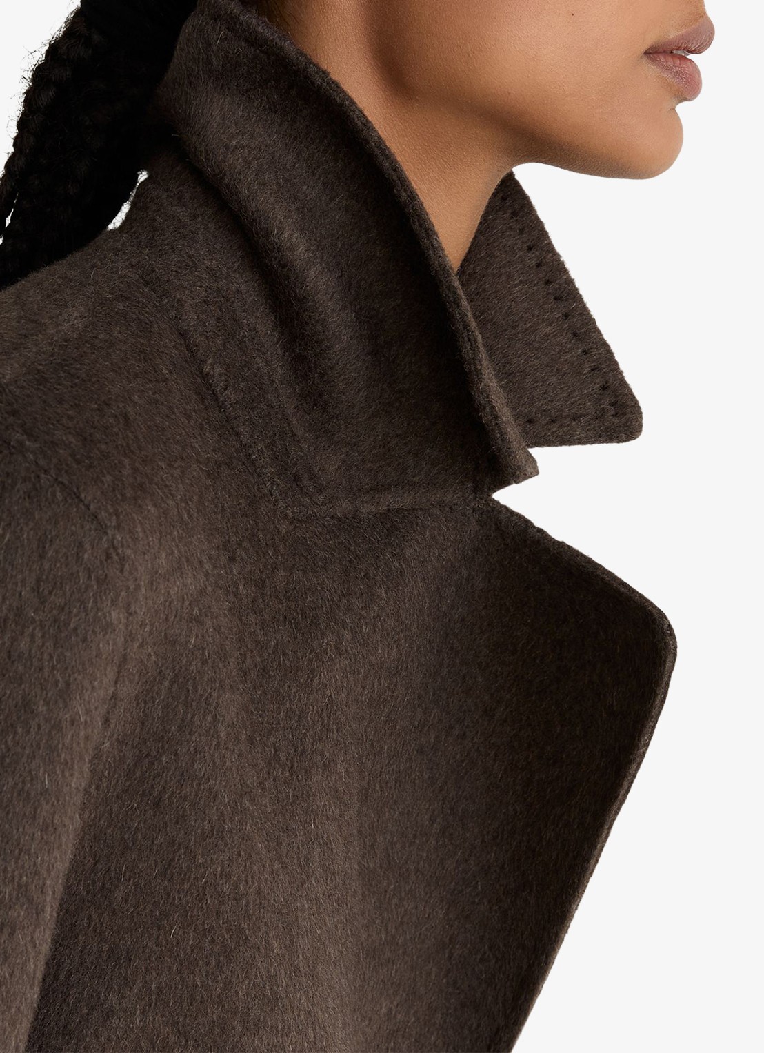 Reiss Rene double-breasted mantel met strikceintuur - detail 5 bruin