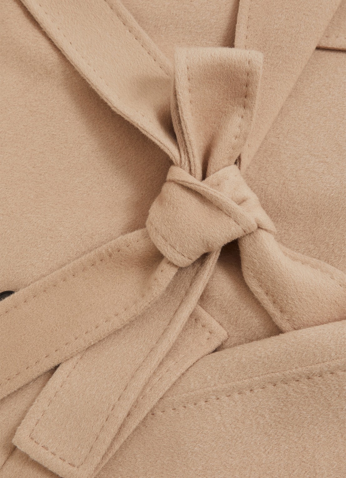 Reiss Rene mantel in wolblend met strikceintuur - detail 4 camel