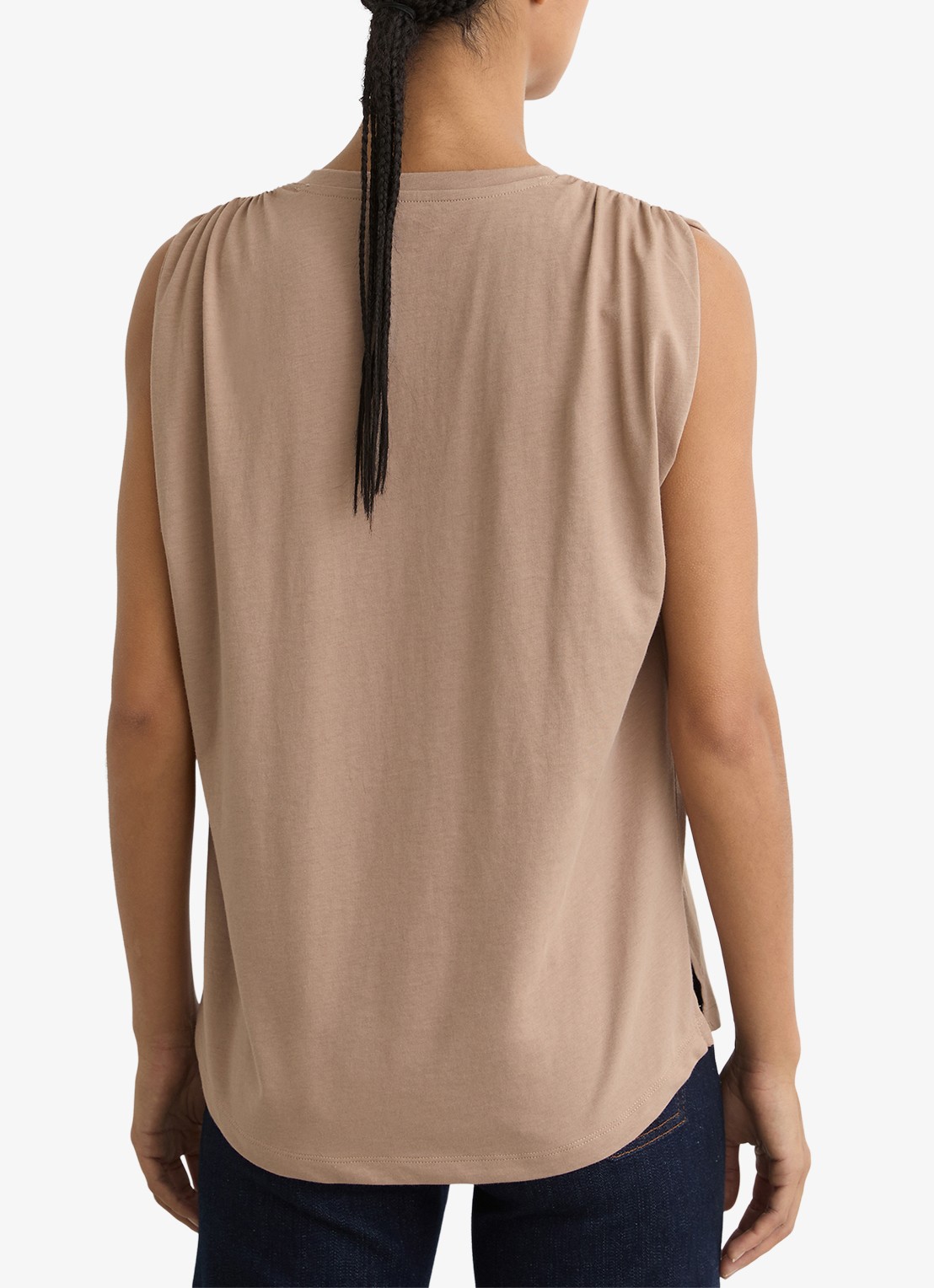 Reiss Renee top met V-hals - achterkant 4 beige
