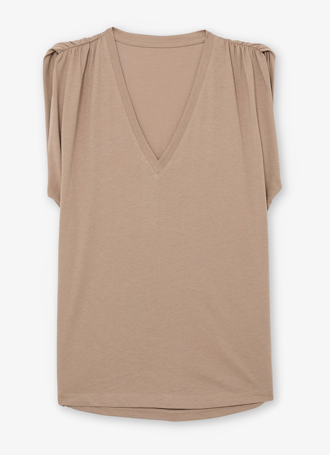 Reiss Renee top met V-hals - voorkant 5 beige