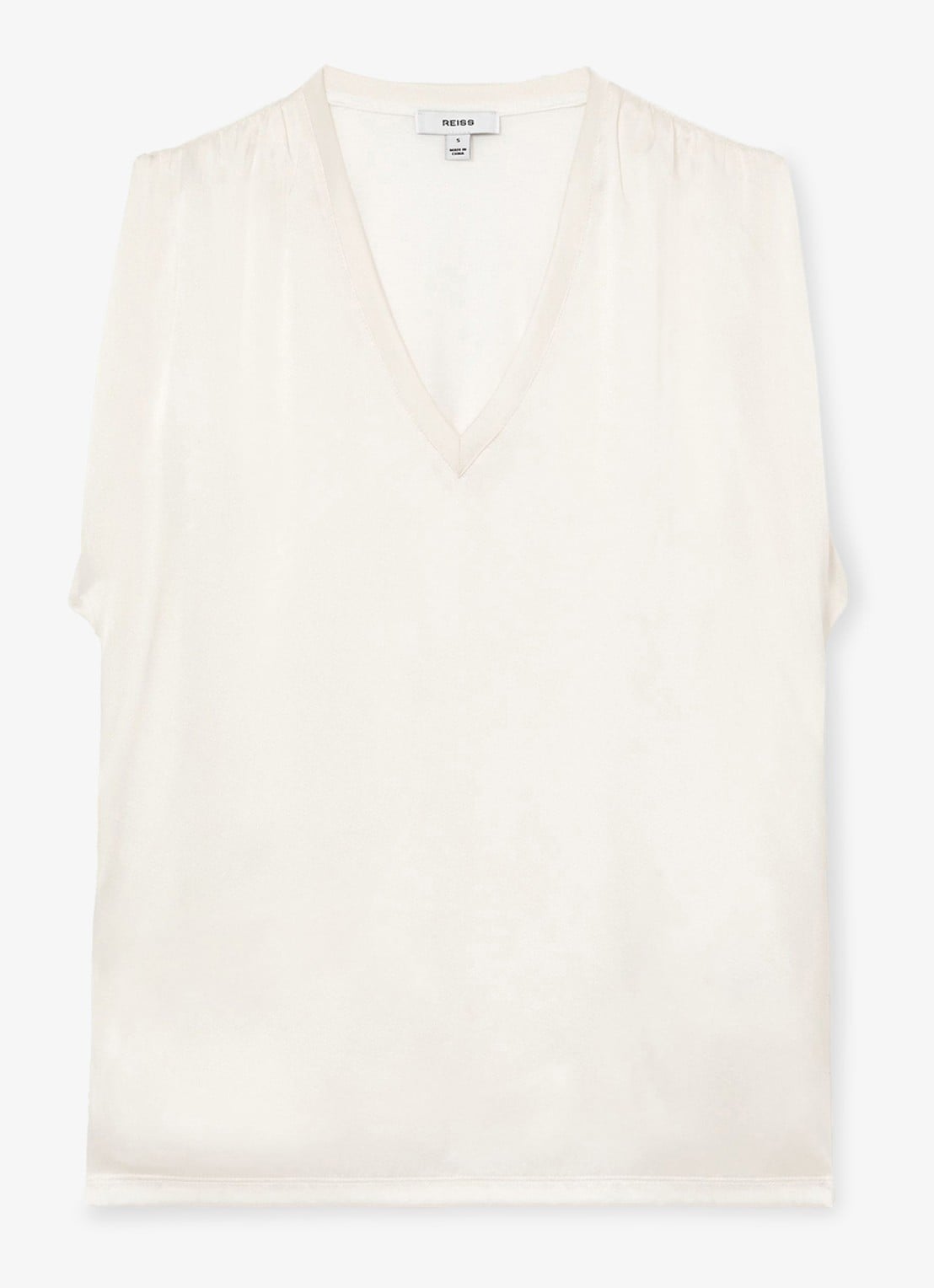 Reiss Renita top in zijdeblend - voorkant 4 wit