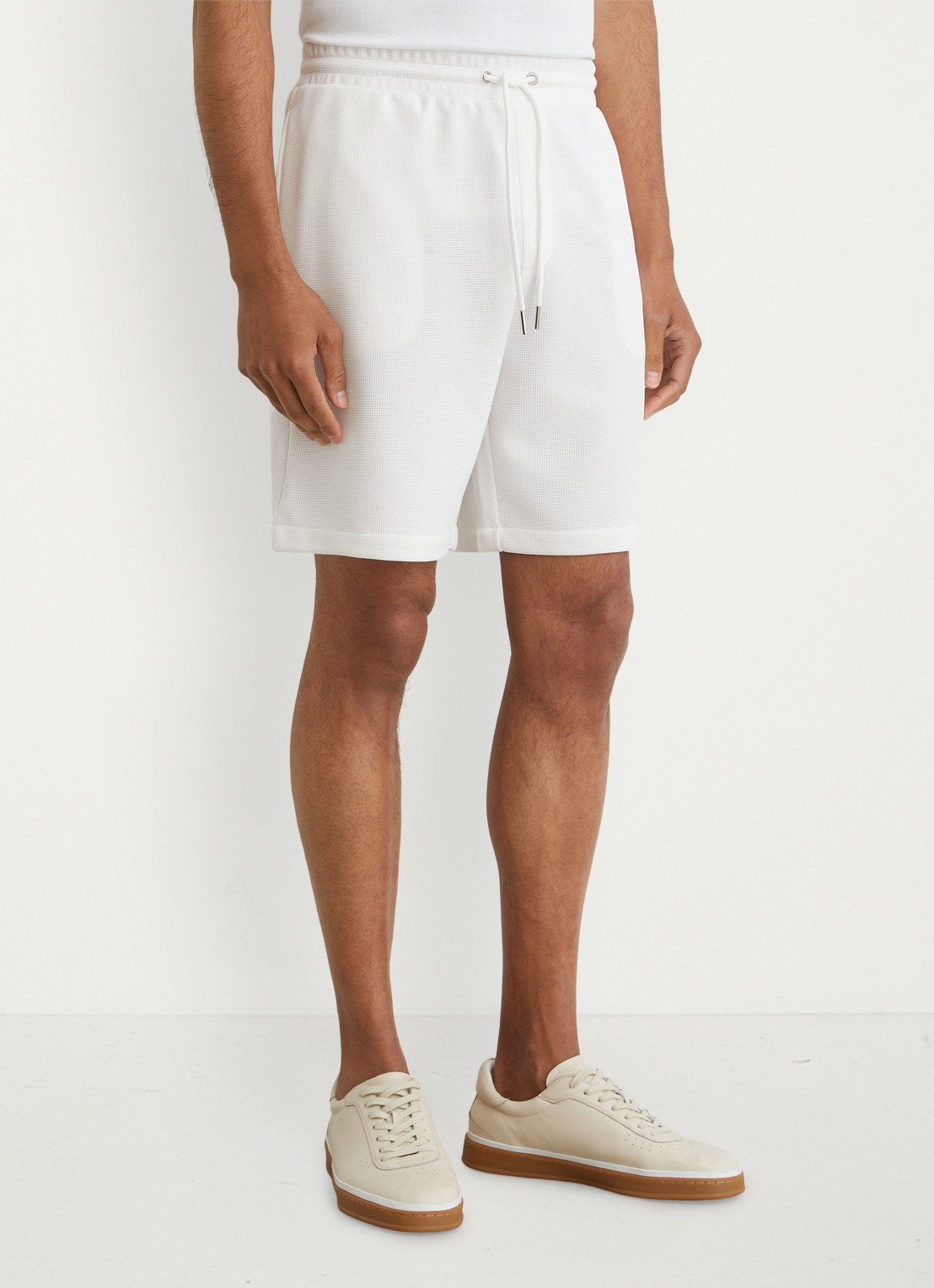 Reiss Renly straight fit korte joggingbroek met wafelstructuur - detail 4 white / wit