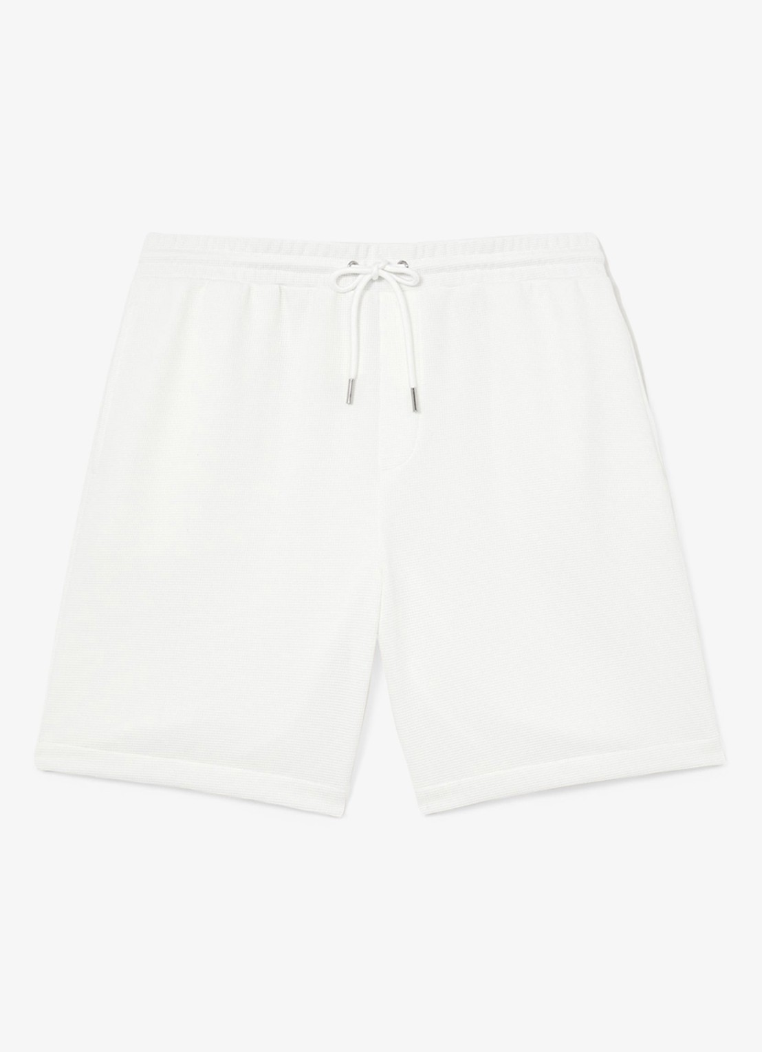 Reiss Renly straight fit korte joggingbroek met wafelstructuur - voorkant 2 white / wit