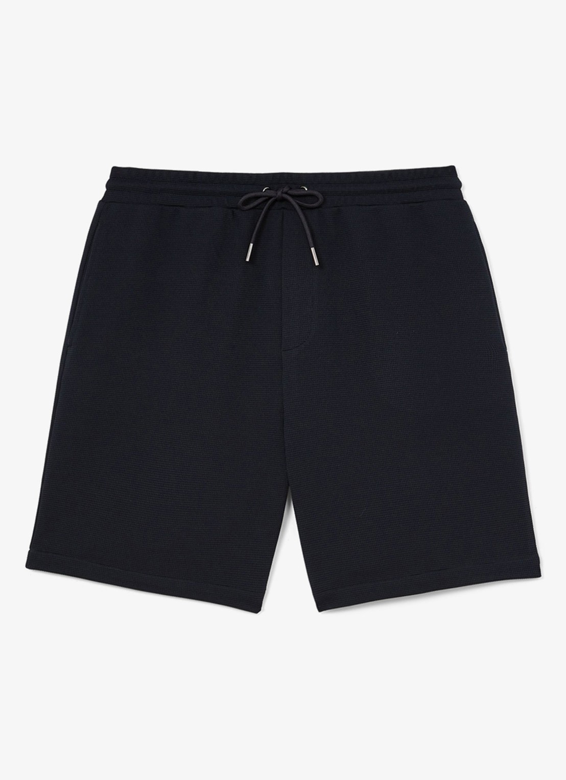 Reiss Renly straight fit korte joggingbroek met wafelstructuur - voorkant 2 navy / blauw