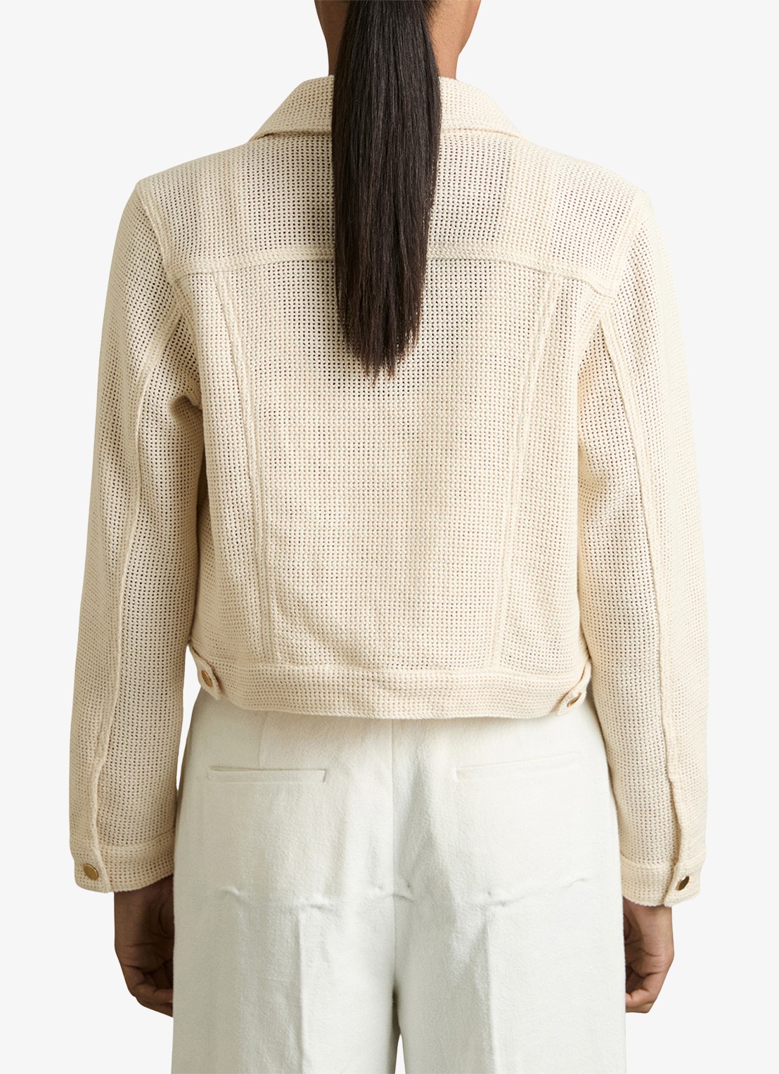 Reiss Renzo jack met structuur - achterkant 3 creme