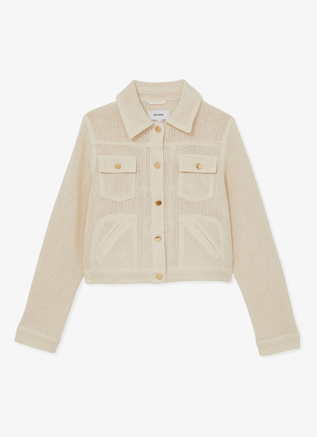 Reiss Renzo jack met structuur - voorkant creme