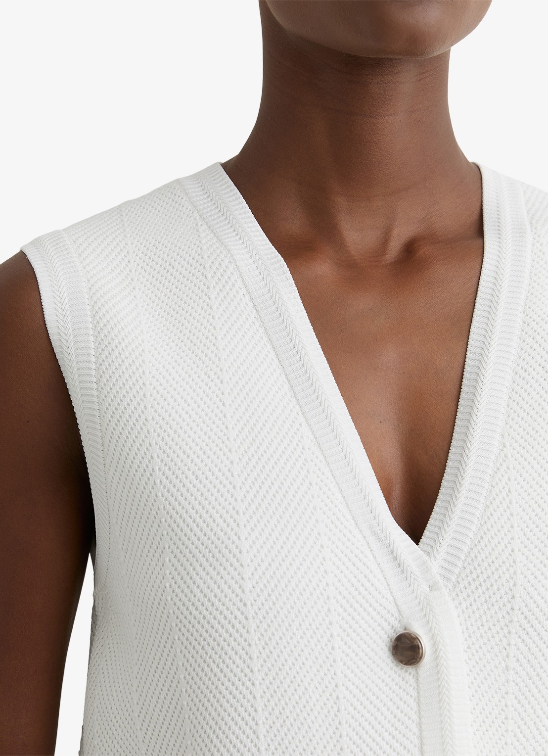 Reiss Ria gilet met structuur - detail 2 wit