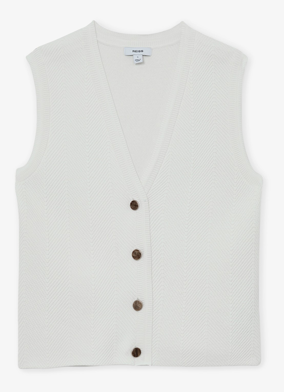 Reiss Ria gilet met structuur - voorkant 4 wit