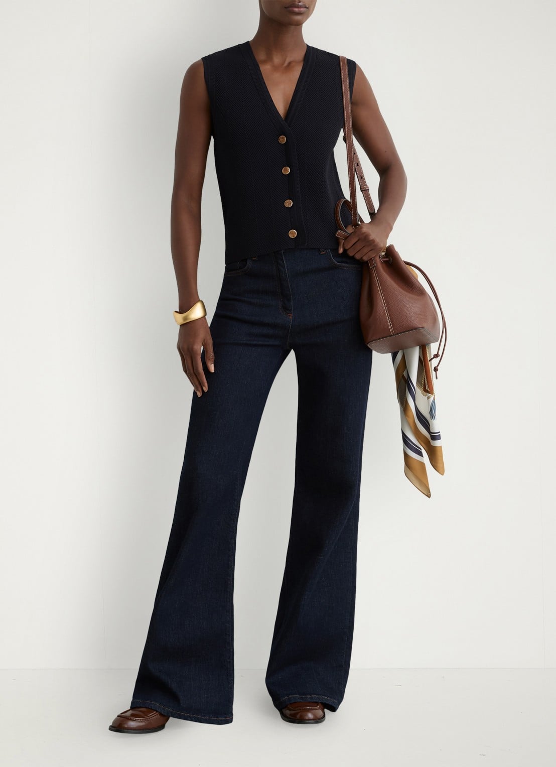 Reiss Ria gilet met structuur - detail 4 donkerblauw