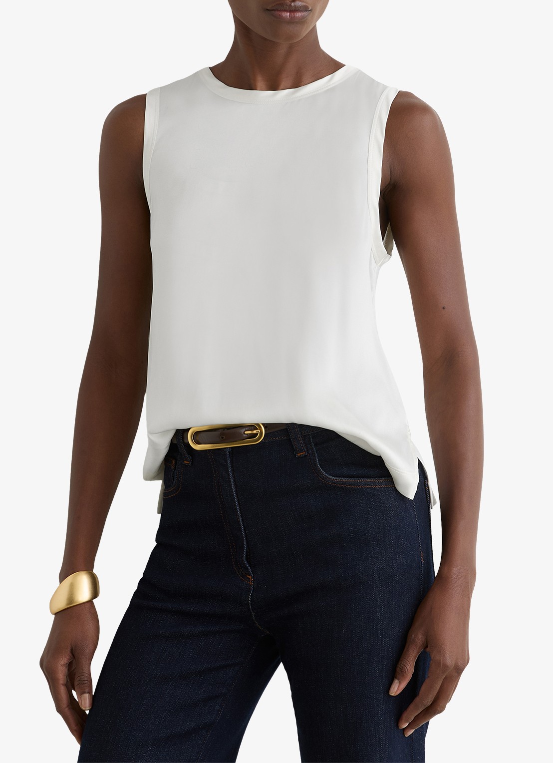 Reiss Rian top met ronde hals - detail 6 wit