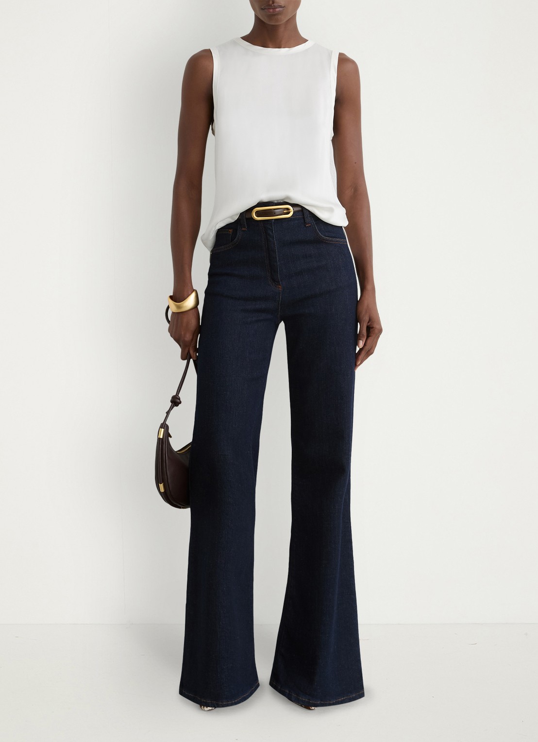 Reiss Rian top met ronde hals - voorkant 3 wit