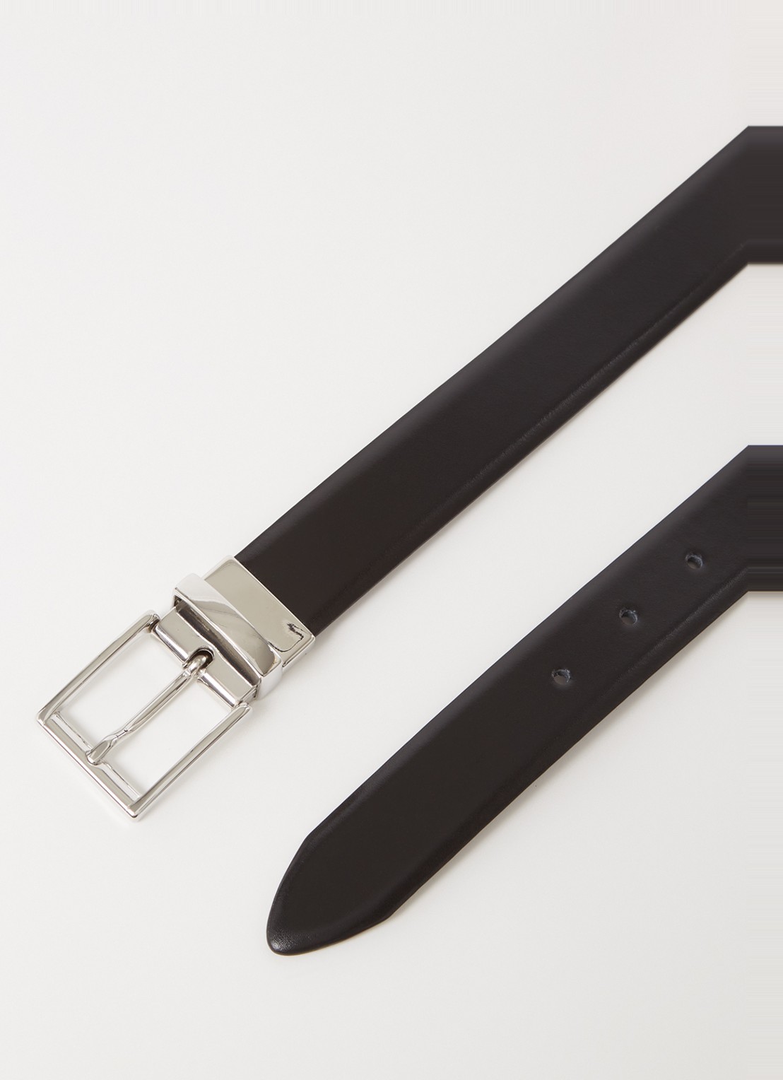 Reiss Ricky reversible riem van leer - detail 2 donkerbruin