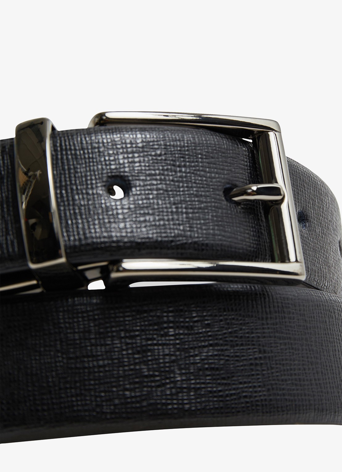 Reiss Ricky reversible riem van leer - detail zwart / donkerbruin