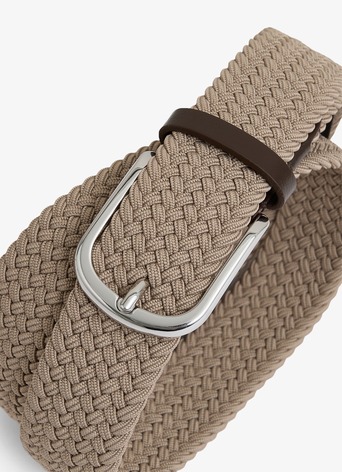 Reiss Riem met leren detail - detail 4 stone / beige
