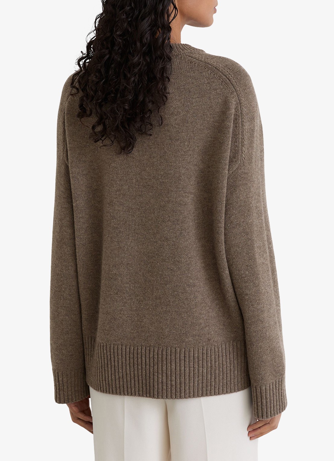Reiss RILEY fijngebreide trui in kasjmierblend  - achterkant 7 beige