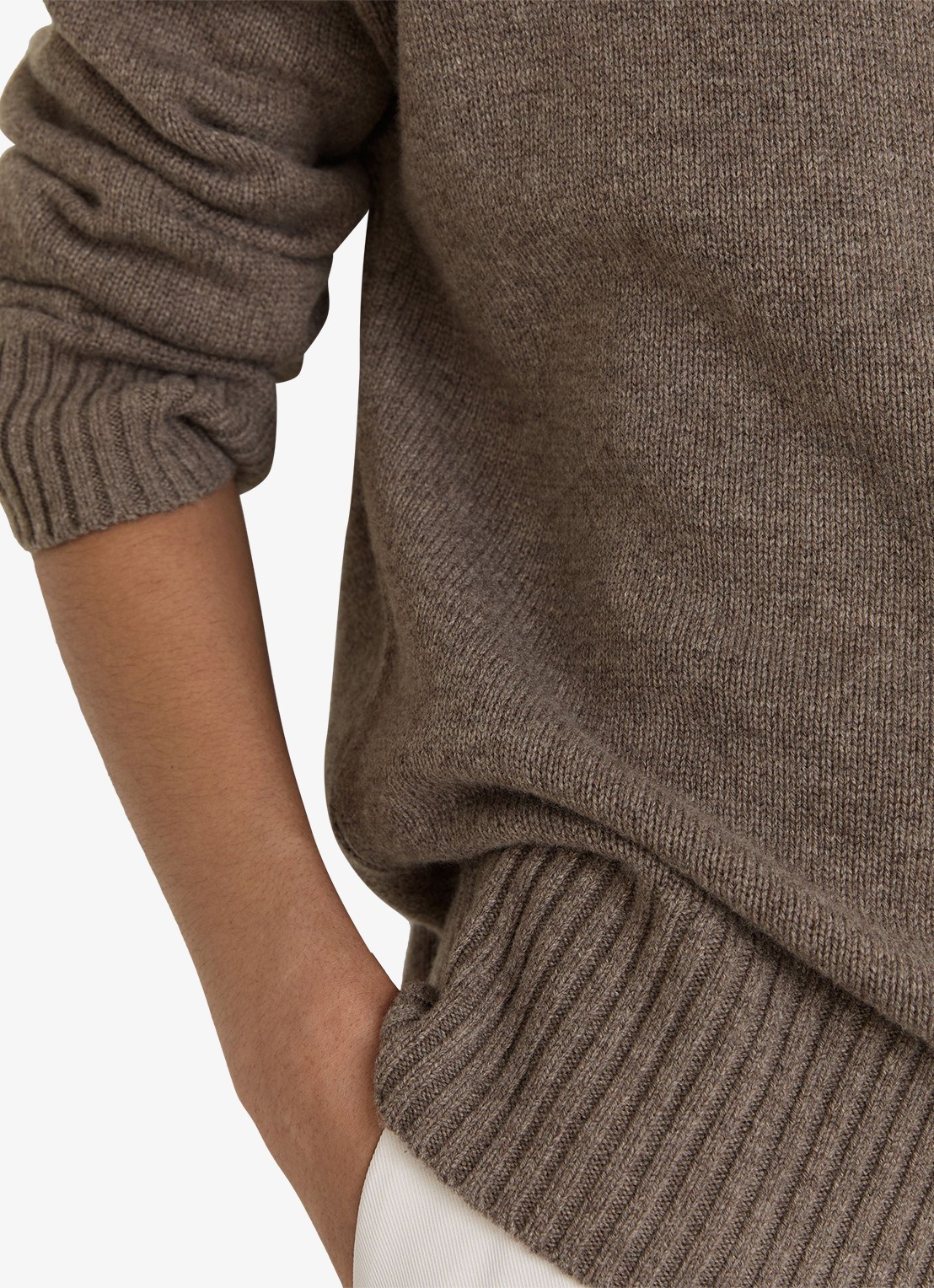 Reiss RILEY fijngebreide trui in kasjmierblend  - detail 4 beige