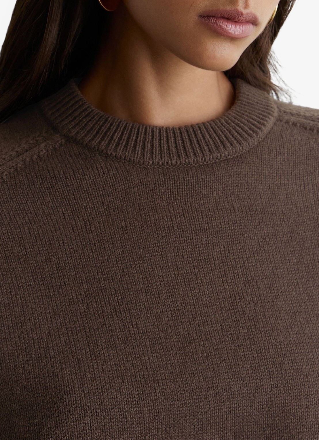 Reiss RILEY fijngebreide trui in kasjmierblend  - detail 2 bruin