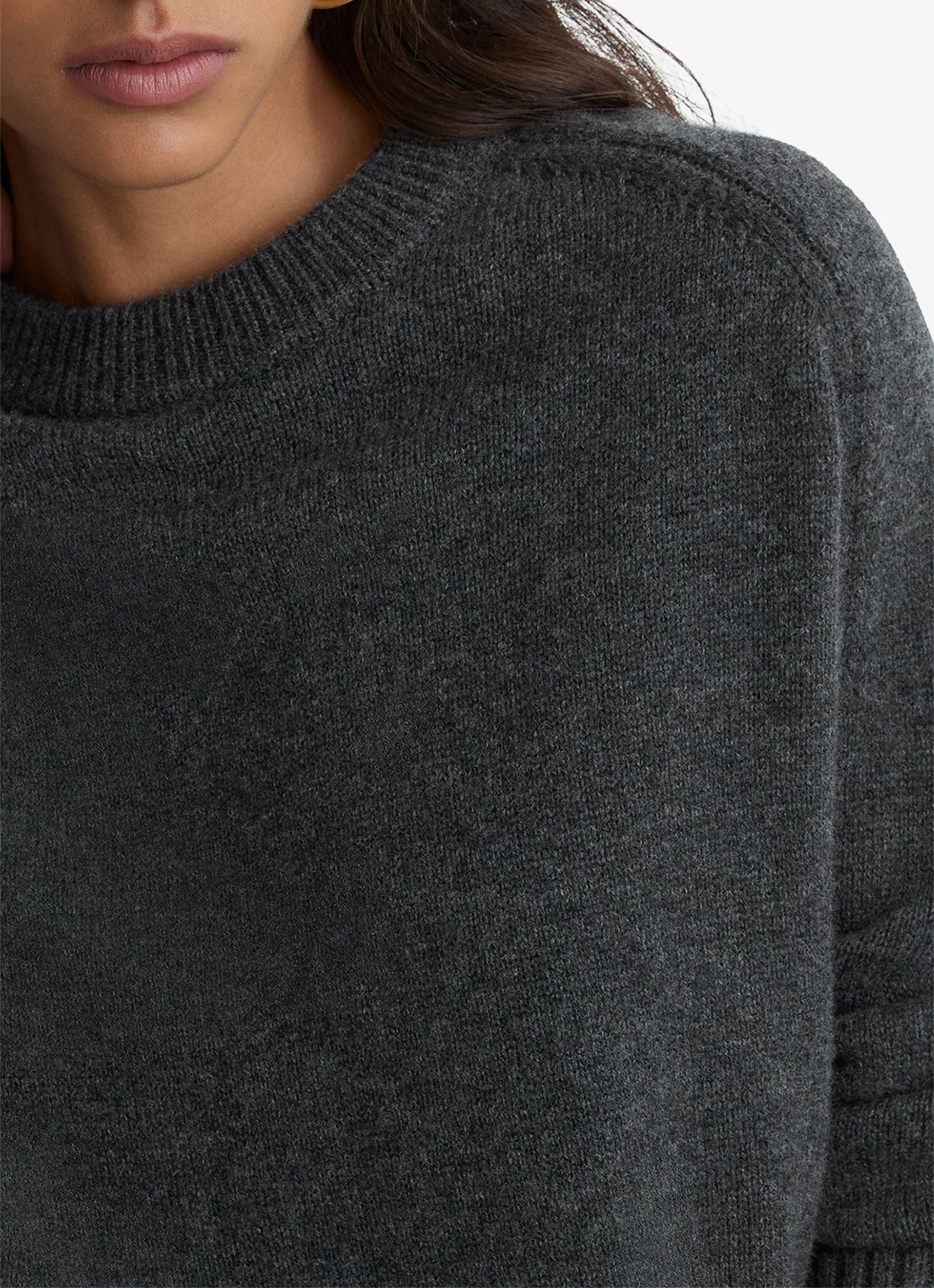 Reiss RILEY fijngebreide trui in kasjmierblend  - detail 3 grijs