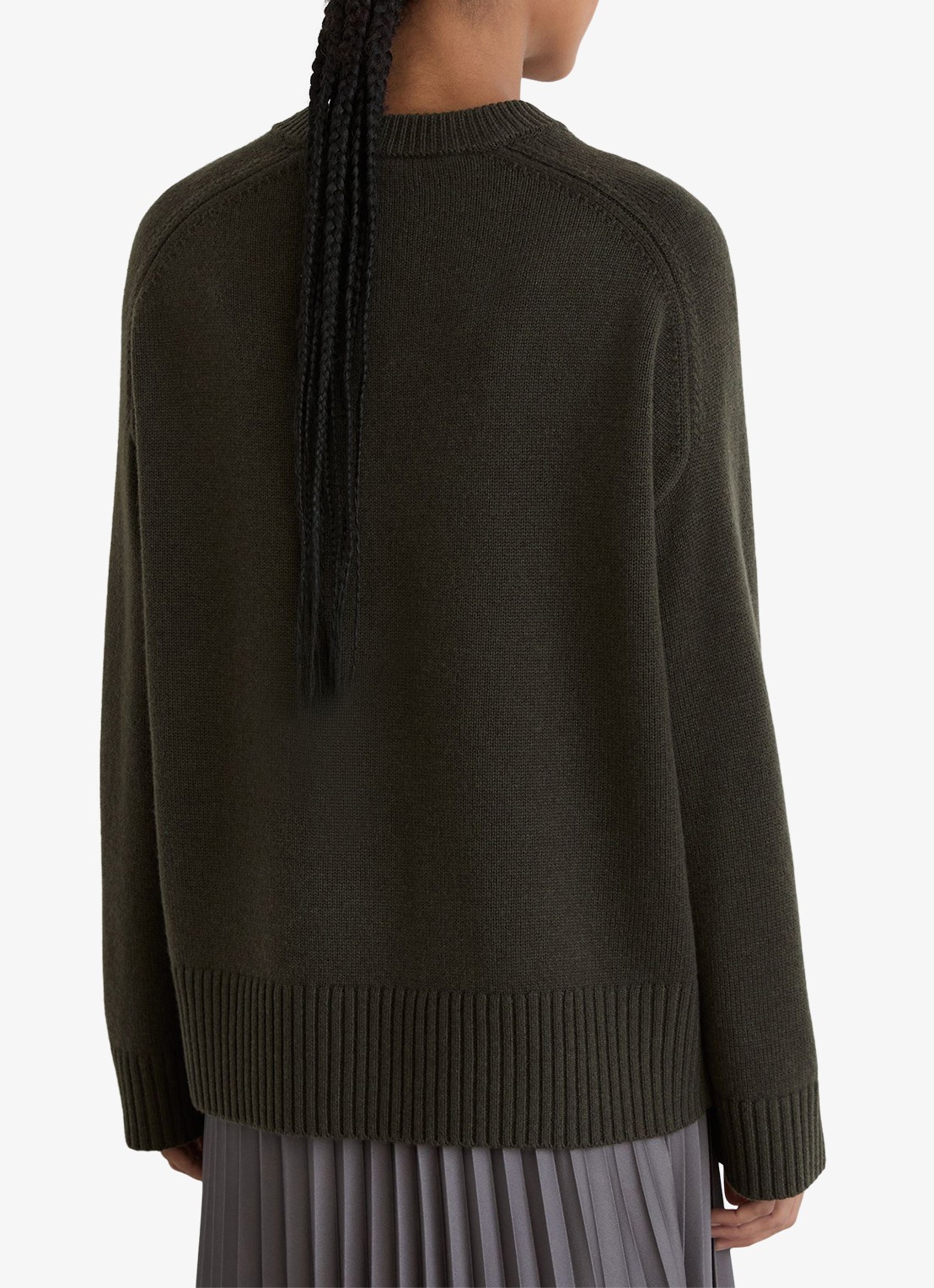 Reiss RILEY fijngebreide trui in kasjmierblend  - achterkant khaki