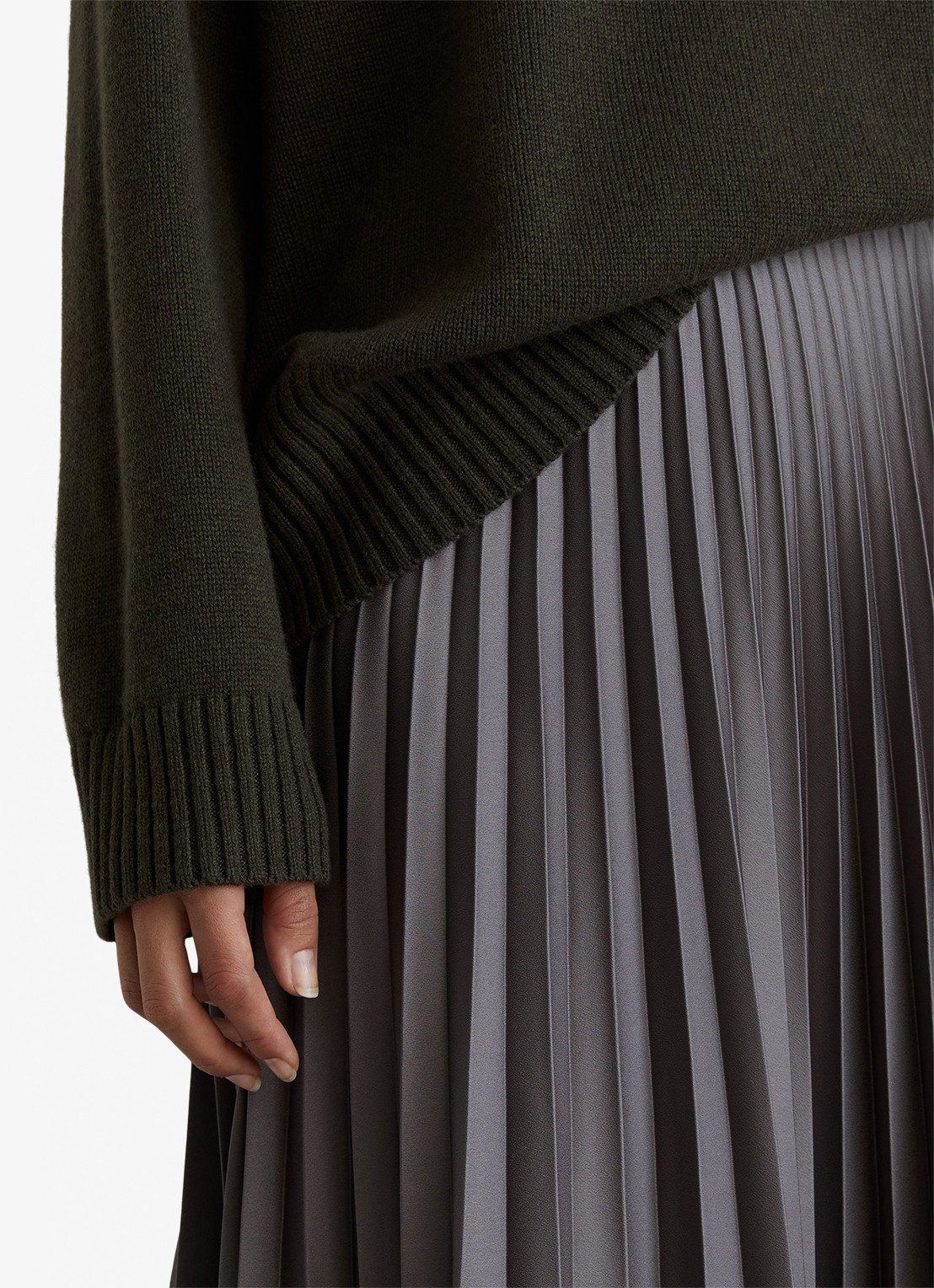 Reiss RILEY fijngebreide trui in kasjmierblend  - detail 6 khaki