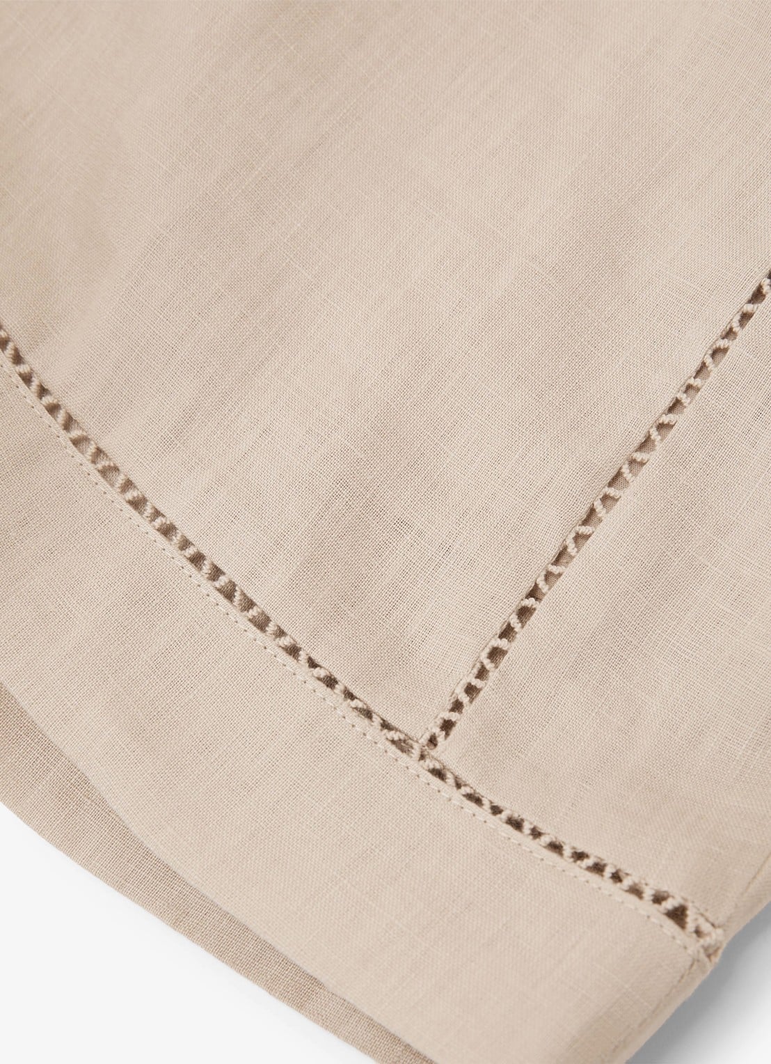 Reiss Riley high waist loose fit korte broek van linnen met steekzakken - detail 7 neutral / beige