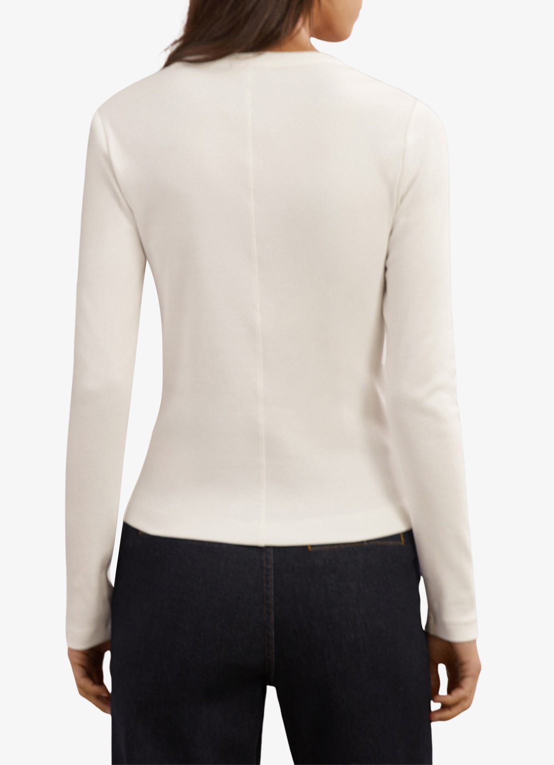 Reiss Rina ribgebreide long sleeve - achterkant 3 wit