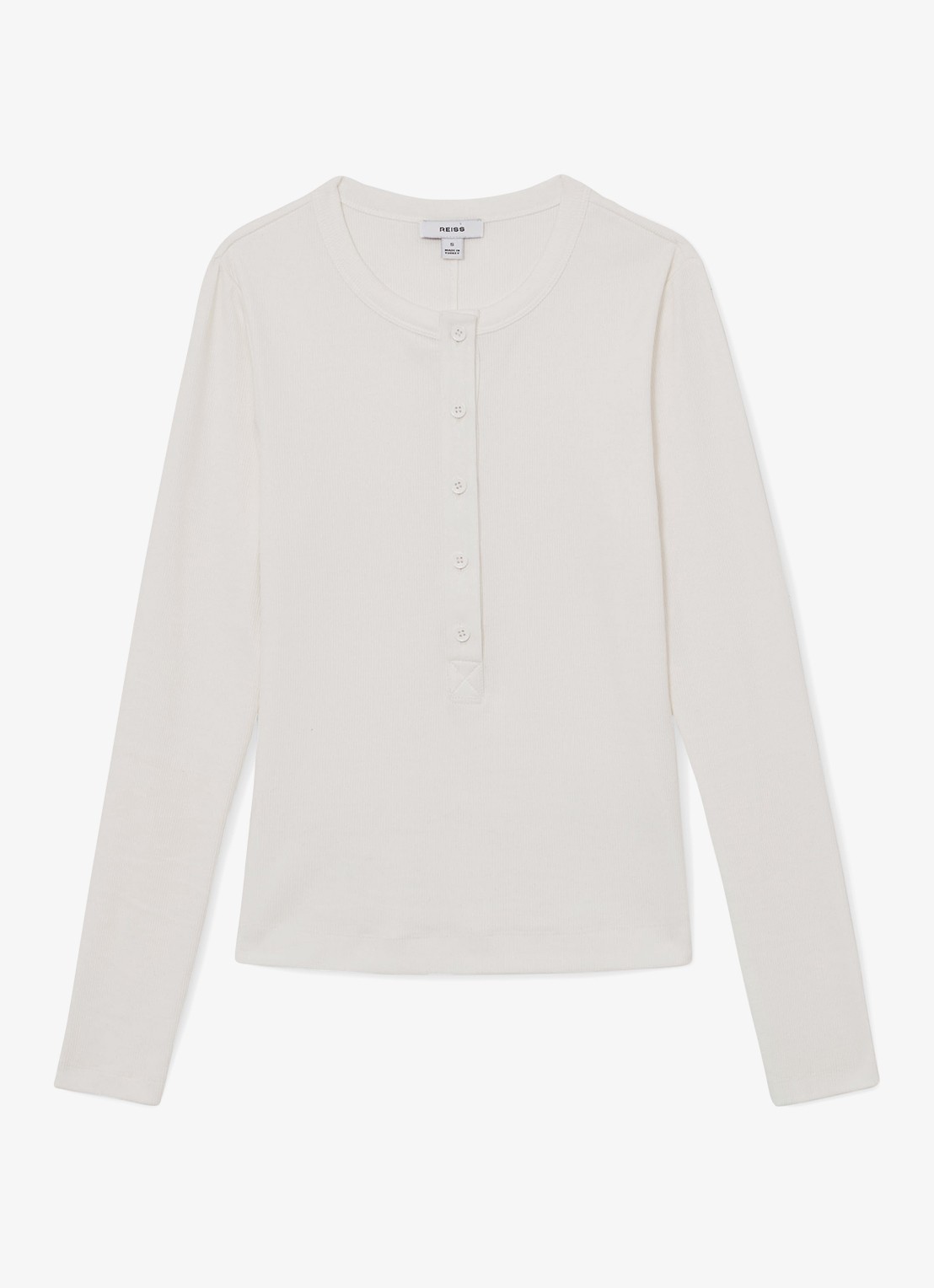 Reiss Rina ribgebreide long sleeve - voorkant wit
