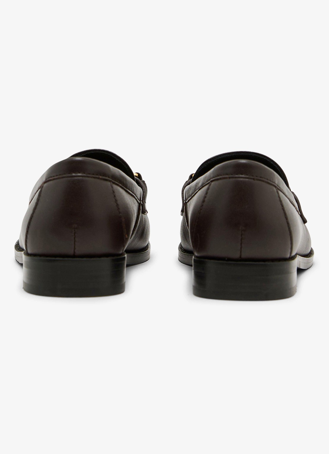 Reiss RITA Leather Hardware-Detail Loafers - achterkant 6 chocoladebruin