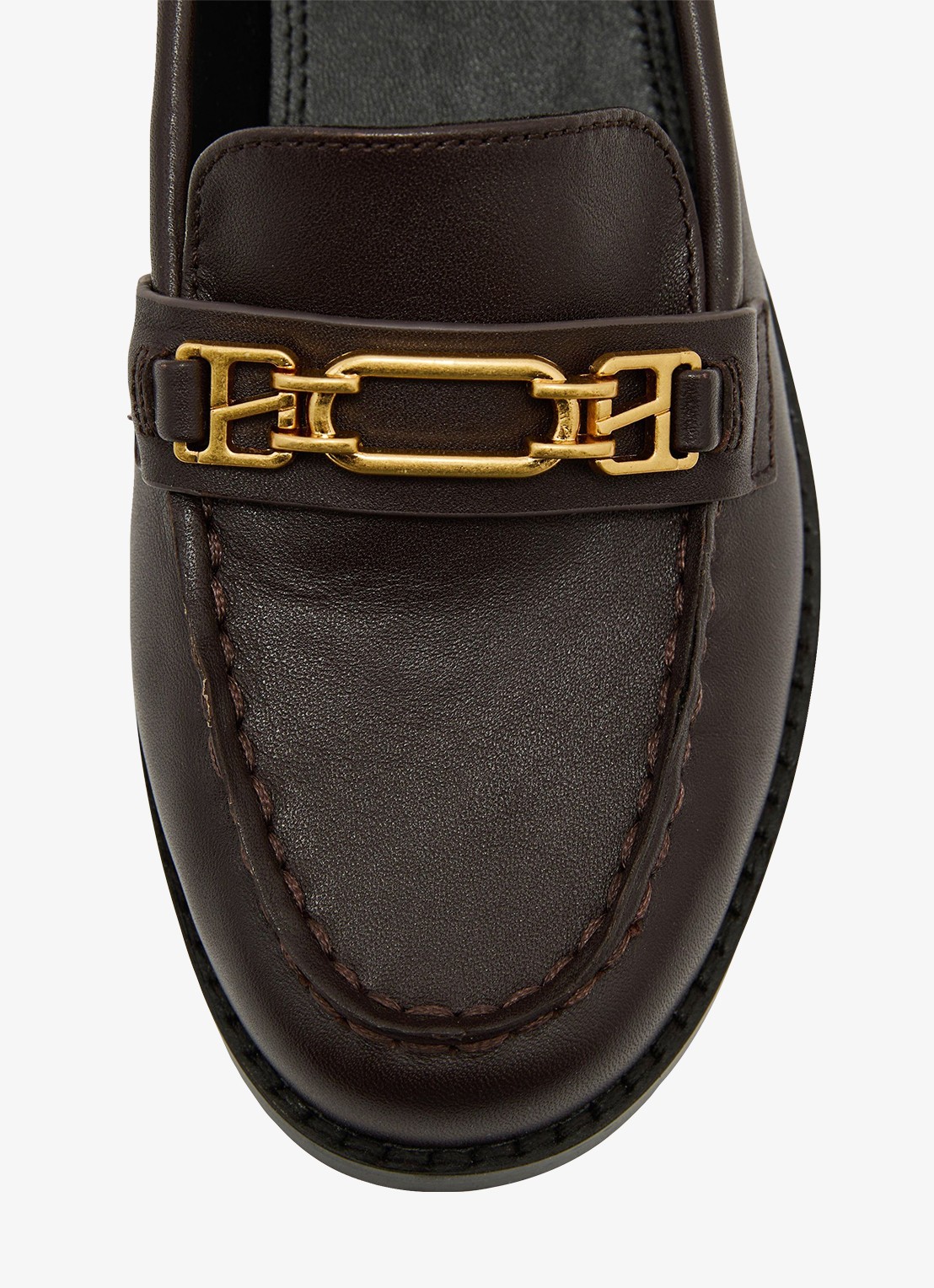 Reiss Rita loafer van suède - detail 3 chocoladebruin