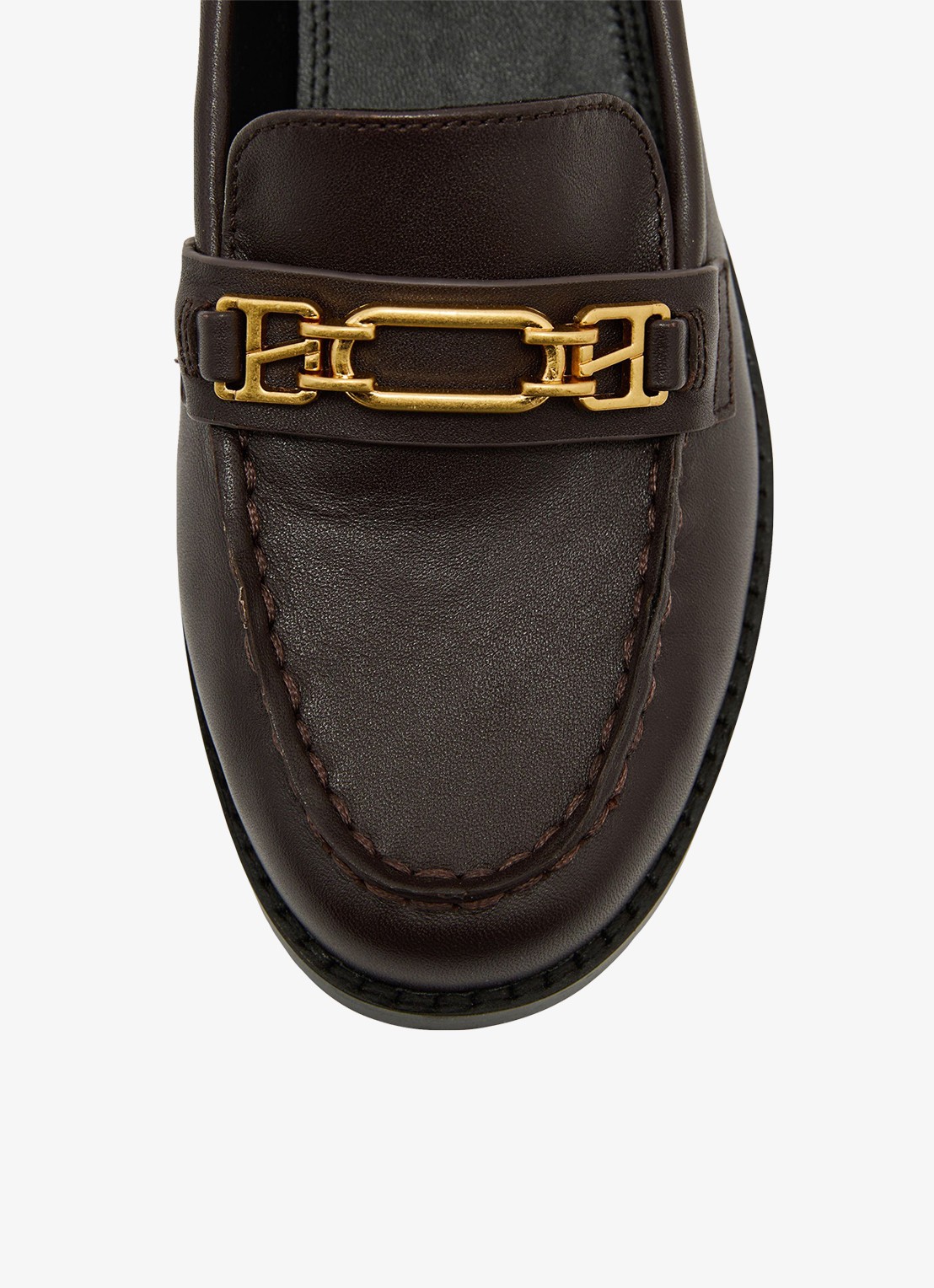 Reiss Rita loafer van suède - detail 4 chocoladebruin