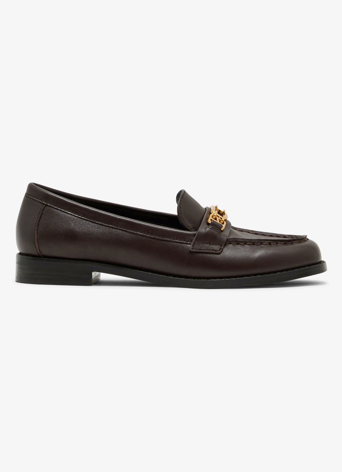 Reiss Rita loafer van suède - voorkant 4 chocoladebruin