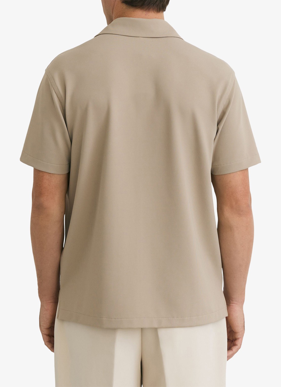 Reiss River regular fit overhemd met structuur - achterkant 6 beige