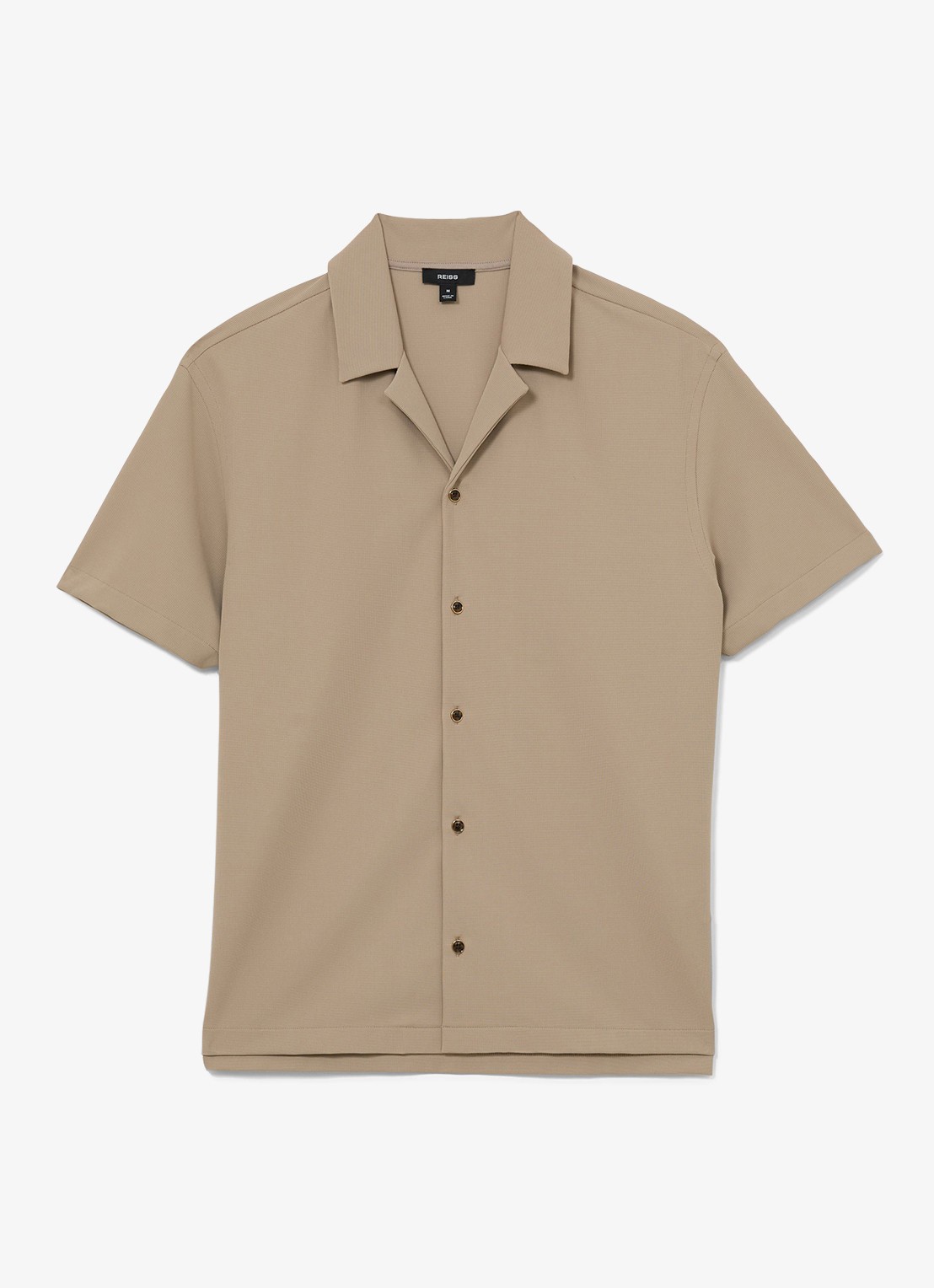 Reiss River regular fit overhemd met structuur - voorkant 4 beige