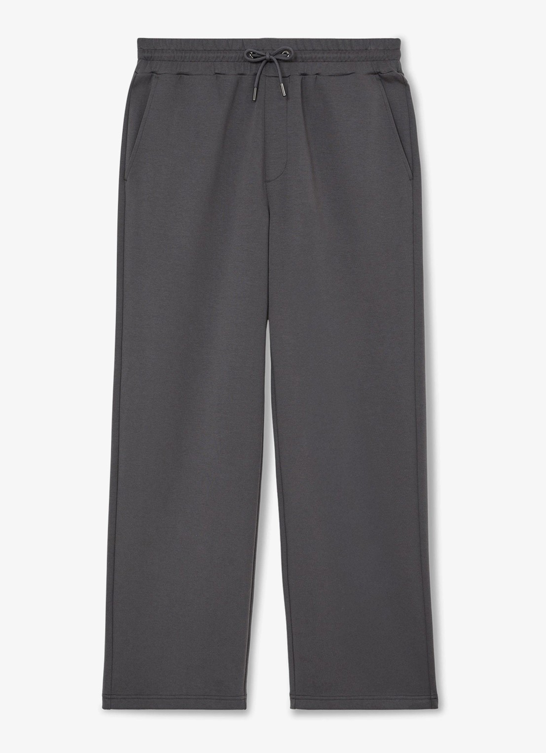 Reiss Rivo straight fit joggingbroek met steekzakken - voorkant donkergrijs