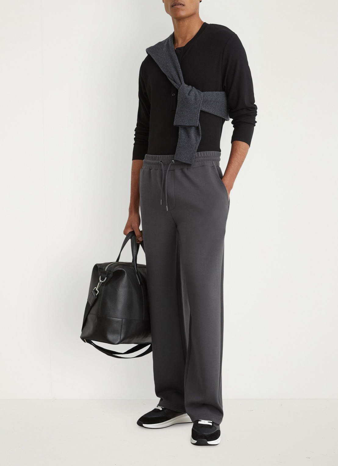 Reiss Rivo straight fit joggingbroek met steekzakken - voorkant 2 donkergrijs