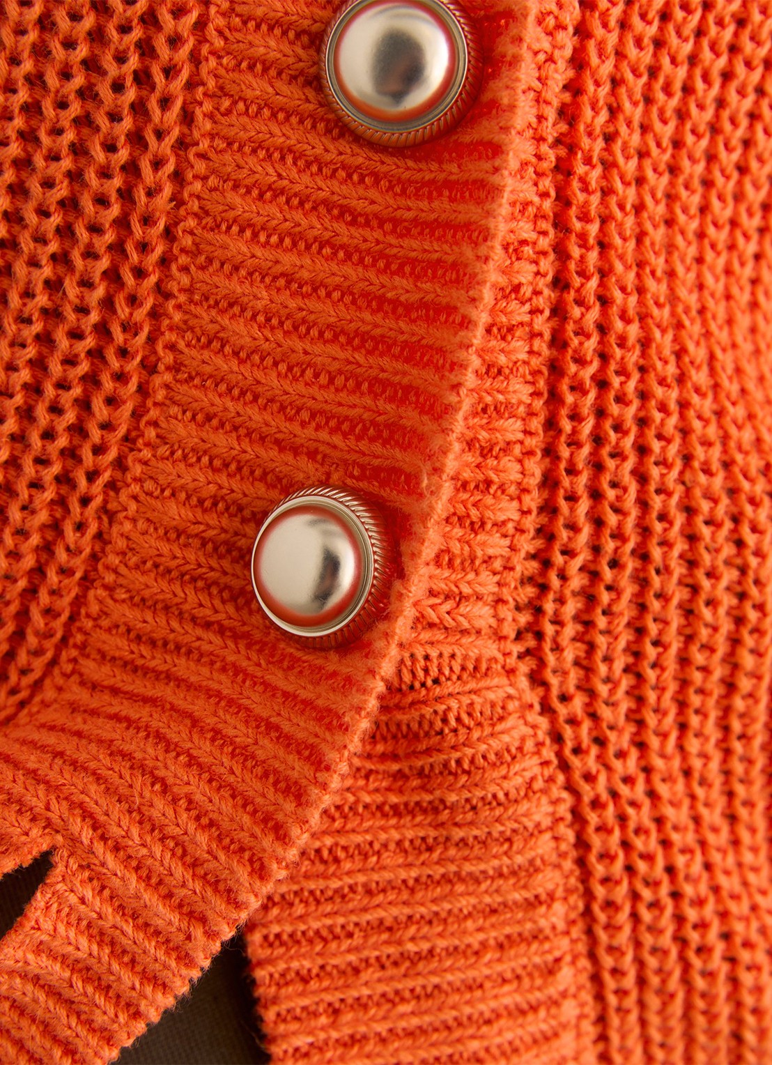 Reiss Robin grofgebreid gilet van linnen - detail 4 oranje